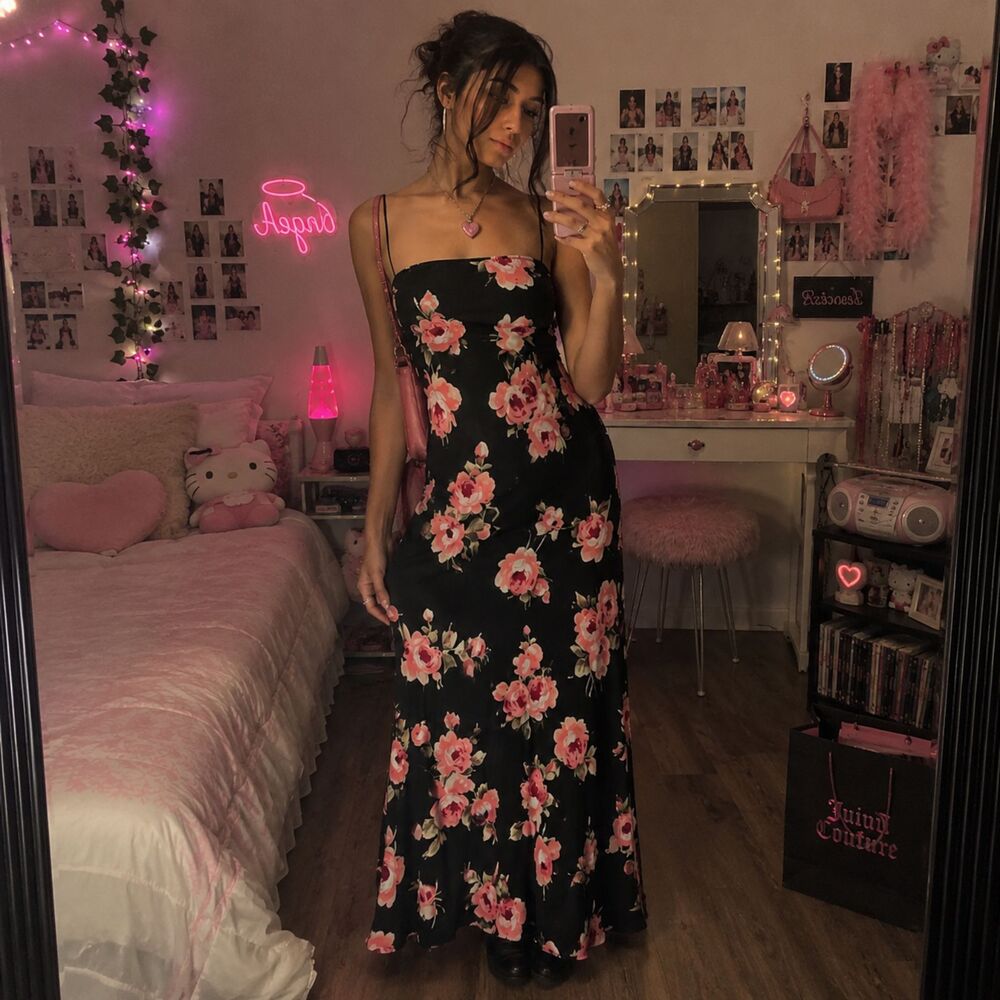 Whimsigoth Y2K Fairy Cottage Feminine Floral Maxi Dress Maxi Skirt